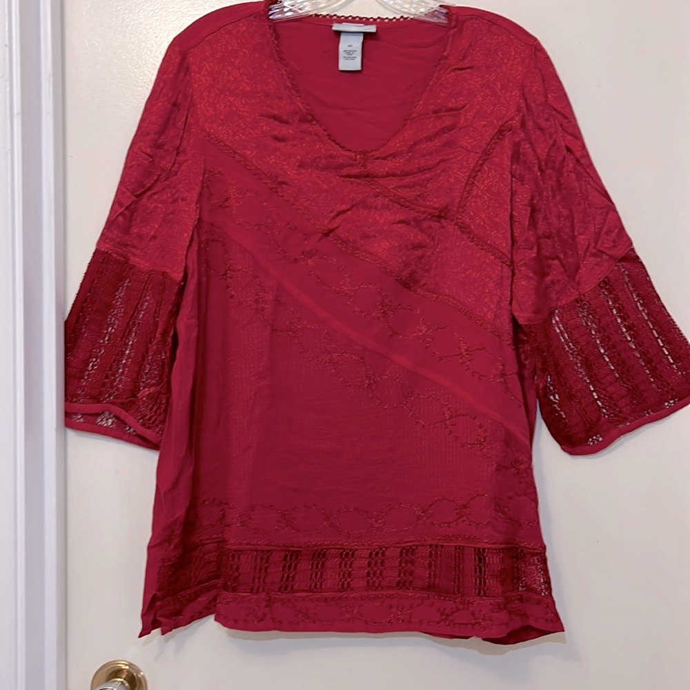 Catherines rayon crochet/lace/embroidered top size 0X